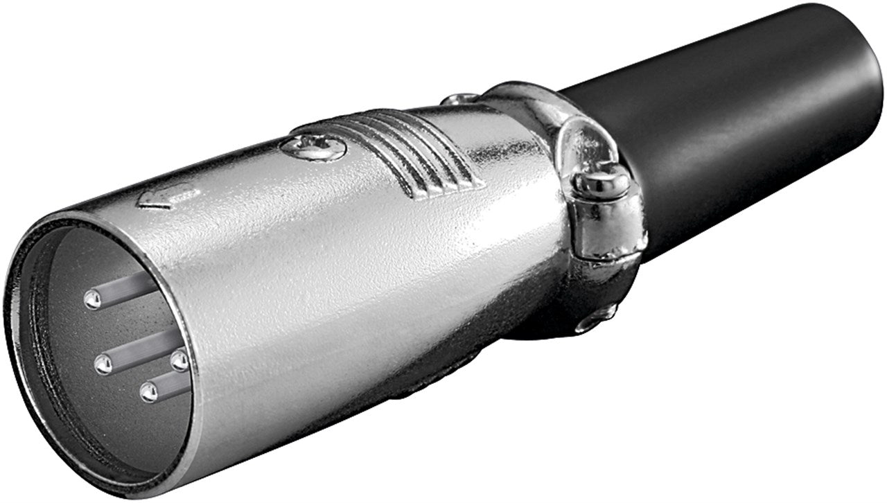Spina XLR per microfono 4 Pin con fermacavo a doppia vite Spina XLR per microfono 4 Pin con fermacavo a doppia vite